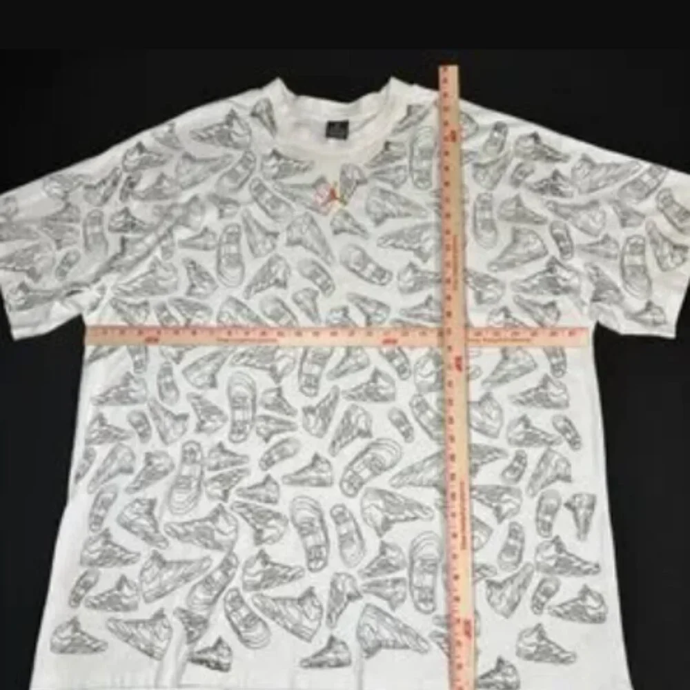 Nike Jordan All Over Front Print White Retro Shoes Sketch Orange Logo